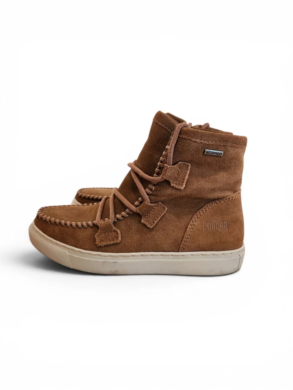 Cougar Brown Suede High-Top Moccasin Sneakers